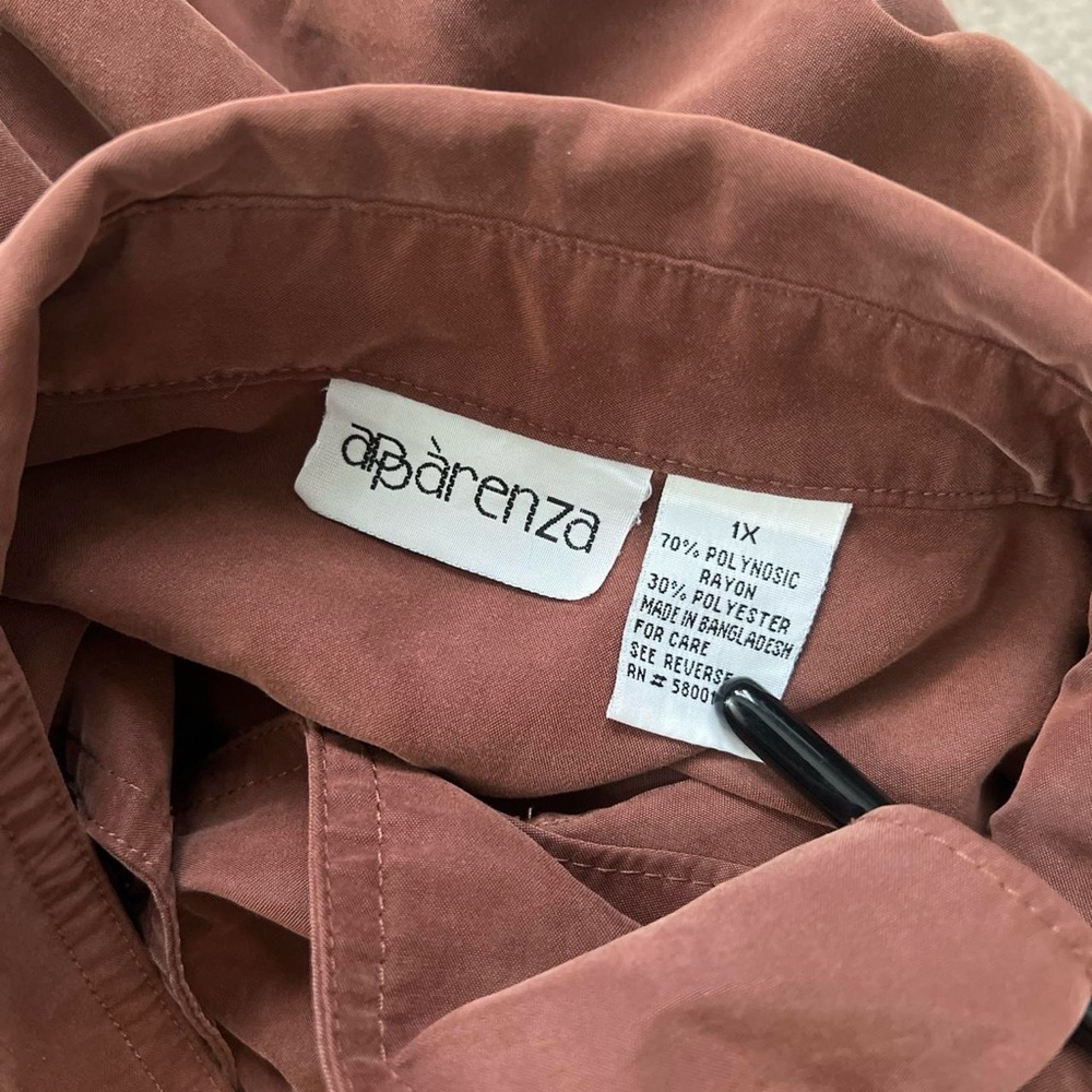 Rust-Brown Button Front Shirt - Relaxed Fit - Picture 8 of 8